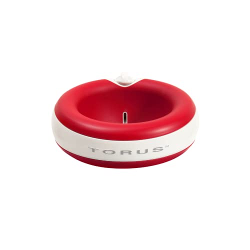 Torus Pet Maxi Filtered Water Bowl (Red) - 2-Liter - Travel - Home - Auto-Fill - Portable Dispenser – Food Grade – Antimicrobial - BPA-Free - Dog – Cat – No Spill - No Splash