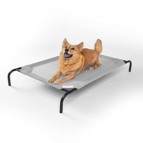 COOLAROO The Original Cooling Elevated Dog Bed, Indoor and Outdoor, Large, Grey
