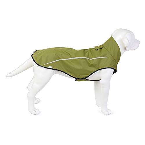 Mile High Life | Dog Raincoat | Adjustable Water Proof Pet Clothes | Lightweight Rain Jacket with Reflective Strip | Easy Step in Closure,Lime Yellow,Small