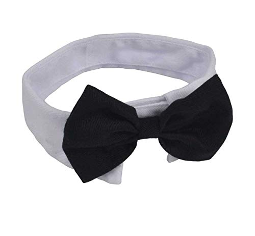 Easter Dog or Cat Small Collar Bow Tie, Adjustable Puppy or Kitten Medium Neck Bowtie for Wedding Birthday Gift D-BT-T1 (Formal Tuxedo Collar Bowtie)