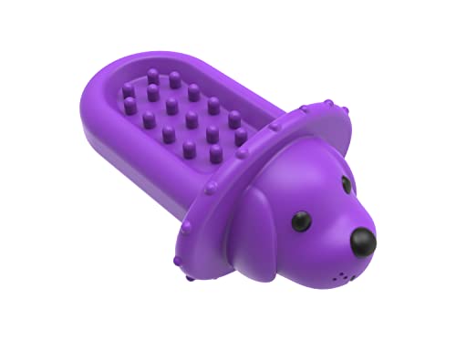 Dog Crate Training Tool, Dog Training Aid for Secures to Crate Peanut Butter Toy, Dog Kennel Therapy Training Slow Feeder Toy for Reduces Anxiety, Dog Crate Toy(Purple)