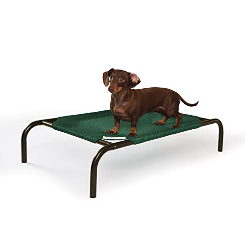 COOLAROO The Original Cooling Elevated Dog Bed, Indoor and Outdoor, Small, Brunswick Green