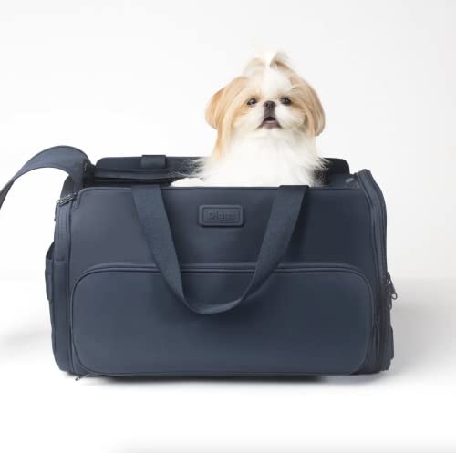 Diggs Travel Pet Carrier for Small Dogs and Cats, Plane, Train, or Car, with Shoulder Strap (Navy)