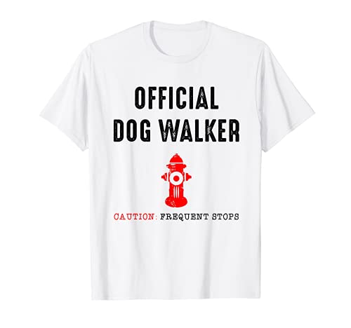 Official Dog Walker Caution Frequent Stops Tshirt