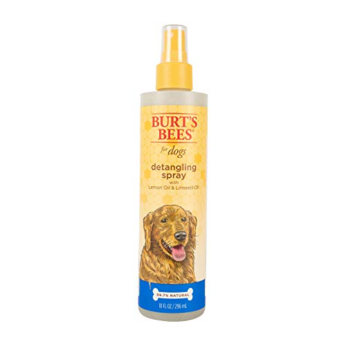 Burt's Bees for Dogs Natural Detangling Spray With Lemon and Linseed | Dog and Puppy Fur Detangler Spray to Comb Through Knots, Mats, and Tangles- Made in the USA, 10 Ounces