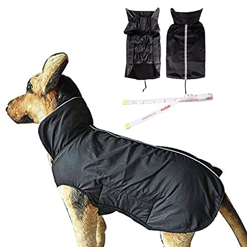 PETCEE Waterproof Dog Jackets, Dog Jacket for Medium Dogs, Dog Winter Coat Pet Vest for Cold Weather Dog Jackets for Winter (Black L)
