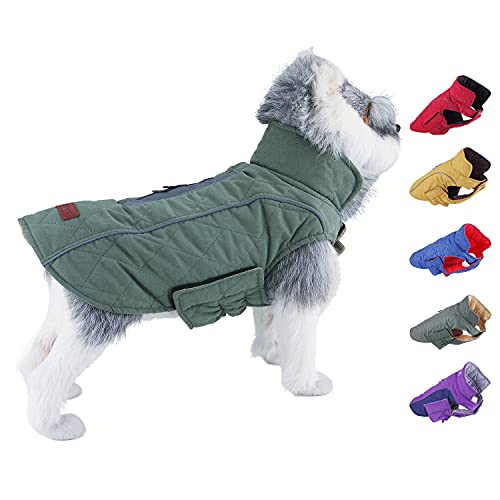 ThinkPet Dog Cold Weather Coats - Cozy Waterproof Windproof Reversible Winter Dog Jacket, Thick Padded Warm Coat Reflective Vest Clothes for Puppy Small Medium Large Dogs