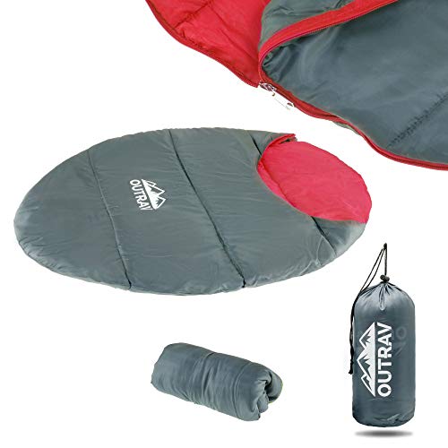 Outrav Dog Sleeping Bag - Camping Dog Bed - Extra Durable Waterproof Dog Sleeping Bag Bed - Packable Dog Bed for Camping, Hiking, Cottage and Beach – Portable Dog Bed with Stuff Sack (Red)