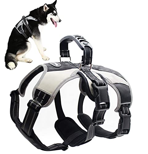 Mihachi No Pull Dog Harness - Escape Proof Reflective Dogs Vest with Lift Handle, Adjustable Soft Padded Pet Harness Training Easy Control for Large Dogs
