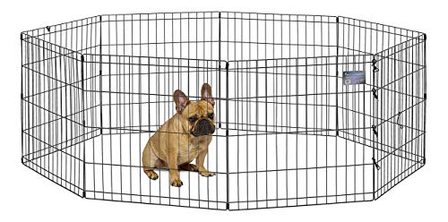 MidWest Foldable Metal Dog Exercise Pen / Pet Playpen, 24'W x 24'H, 1-Year Manufacturer's Warranty
