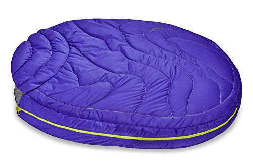 RUFFWEAR, Highlands Dog Sleeping Bag, Water-Resistant Portable Dog Bed for Outdoor Use, Huckleberry Blue, Medium