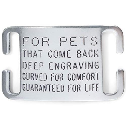 Leashboss Pet ID Tags for Dog and Cat Collars - Personalized and Engraved Custom Identification Tag - Boomerang Tags - Silent, Durable, and Will Not Fall Off (1 Inch Collars, Adjustable, Large)