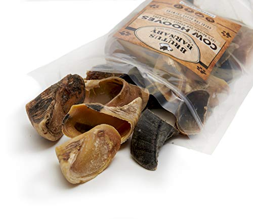 BRUTUS & BARNABY Cow Hooves for Dogs- Large and Thick Dog Dental Treats, Sourced from The Same Grass Fed Farms as Our Cow Ears, Inspected and Approved