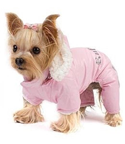 Dog Coat - 'Ruffin' It' Snowsuit - Pink - Small/Medium (S/M)