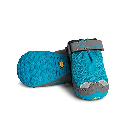 RUFFWEAR, Grip Trex Dog Boots, Outdoor Booties with Rubber Soles for Hiking and Running, Blue Spring, 2.5 in (2 Boots)