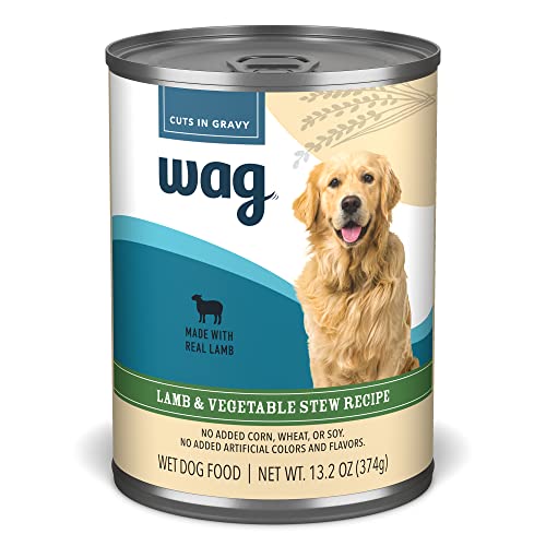 Amazon Brand - Wag Stew Canned Dog Food, Lamb & Vegetable Recipe, 13.2 oz Can (Pack of 12)