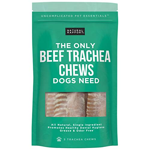 Natural Rapport Beef Trachea Dog Treats - The Only Beef Trachea Chews Dogs Need - All Natural Dog Treats for Small and Large Dogs (3 Chews)