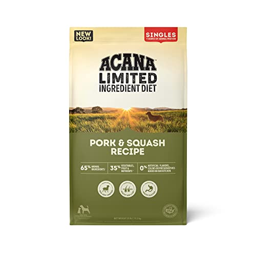 ACANA® Singles Limited Ingredient Dry Dog Food, Grain-free, High Protein, Pork & Squash, 25lb