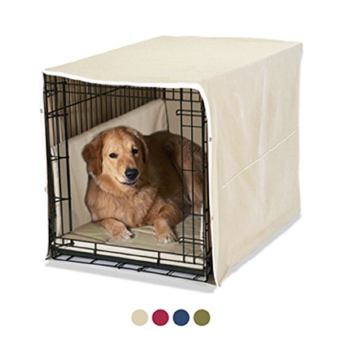 Pet Dreams Complete 3 Piece Crate Bedding Set! The Original Crate Cover, Crate Pad and Crate Bumper for Double Door Dog Crate. Small Fits 24' Midwest Crate-Khaki