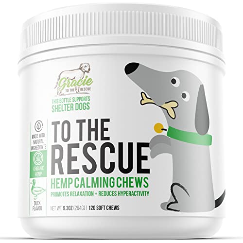 Gracie To The Rescue - Dog Calming Chews - Anxiety Relief Treats for Anxiety Relief, Hemp Calming Treats for Dogs, Dog Anxiety Chews, Puppy Calming Treats, Dog Stress and Anxiety Relief