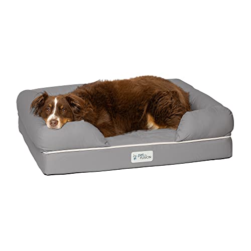 PetFusion Ultimate Dog Bed, Orthopedic Memory Foam, Multiple Sizes/Colors, Medium Firmness Pillow, Waterproof Liner, YKK Zippers, Breathable 35% Cotton Cover, 1yr. Warranty