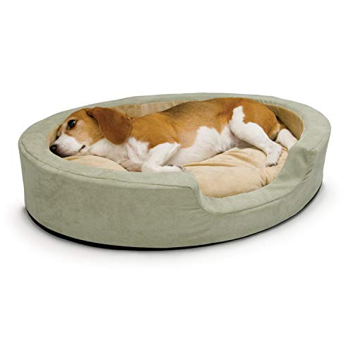 K&H Pet Products Thermo-Snuggly Sleeper Heated Pet Bed Medium Sage 26' x 20' 6W