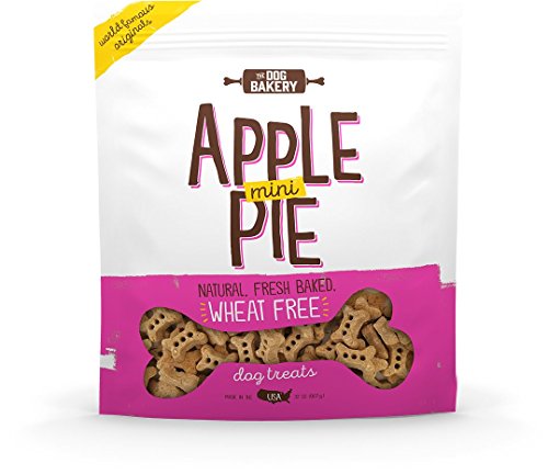 The Dog Bakery Wheat Free Bones Natural Made in USA Healthy Dog Treats Biscuits Bone Small Mini Great Training Limited Ingredients Crunchy Real Apples Cinnamon (Apple Pie, 2 LB Bag, Mini Size Bones)
