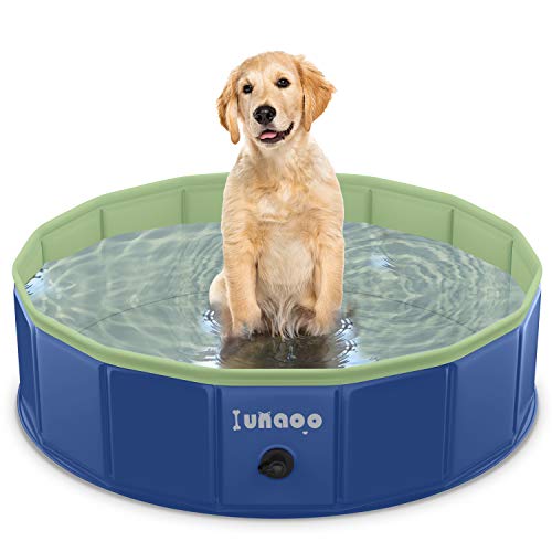 lunaoo Foldable Dog Pool - Portable Kiddie Pool for Kids, PVC Bathing Tub, Outdoor Swimming Pool for Large Small Dogs