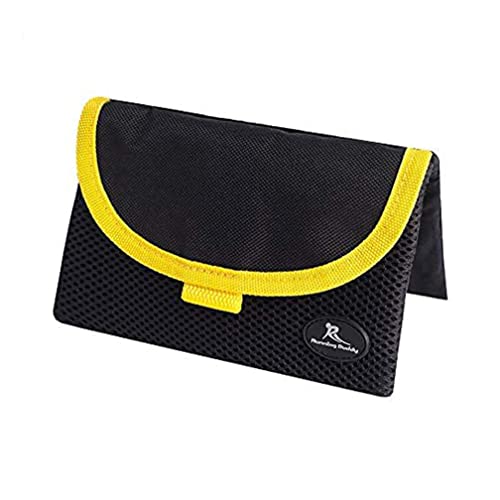 Running Buddy Magnetic Buddy Pouch – Beltless “No Bounce” Pouch / Waist Pack Carries Phone, Pet Treats and Essentials – Great for Running, Walking, Travel and More – Black and Yellow (5-7/8” Long)