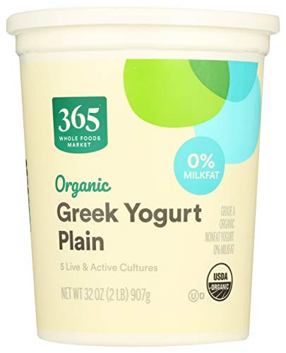 365 by Whole Foods Market, Yogurt Greek Plain Non Fat Organic, 32 Ounce