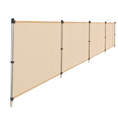 COARBOR Outdoor Fencing with Metal Fence Poles Removable Reusable Temporary Barrier Mesh Fence for Animals Chicken Deer Rabbit Dog Safety Fence 4'H x 24'L Orange