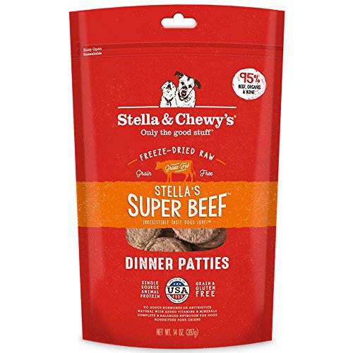 Stella & Chewy’s Freeze Dried Raw Dinner Patties – Grain Free Dog Food, Protein Rich Stella’s Super Beef Recipe – 14 oz Bag