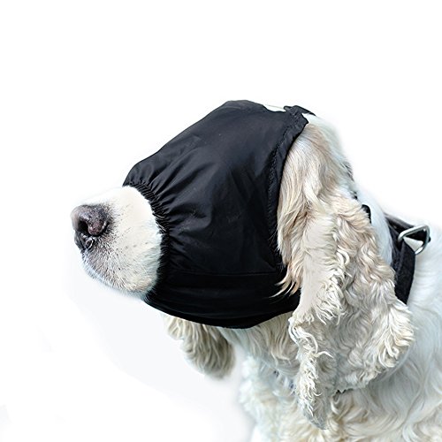 NACOCO Dog Calming Cap Eye Mask Nylon Shading Pet Anxiety Mask Muzzle for Grooming Anti Car Sickness (L)