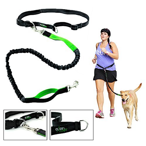 Clickgofit Hands Free Dog Leash for Runners-Best Jog Leash for Running Hiking Walking Jogging-Extendible Retractable Reflective Hands Free Leash-eBook Included by