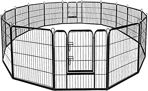 S AFSTAR Dog Pen, 40/48 inch Pet Puppy Playpen for Indoor and Outdoor, Portable Folding Metal Kennel Fence, 16 Metal Tube Panels