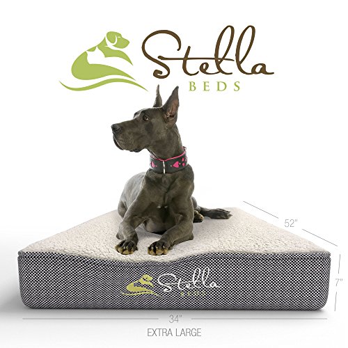 Stella Beds Elevated Memory Foam Orthopedic Dog Bed with Removable Cover, Extra Large 52-Inch