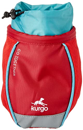 Kurgo Dog Training Treat Pouch Bag, Treat Bags for Dogs, Portable Pet Pocket Waist Clip Bag, Reflective Snack Bag for Pets, Includes Clip & Carabiner, Go Stuff-It Bag (Chili Red)