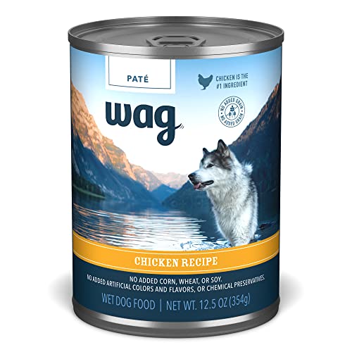 Amazon Brand - Wag Wet Canned Dog Food, Chicken Recipe, 12.5 Ounce (Pack of 12)