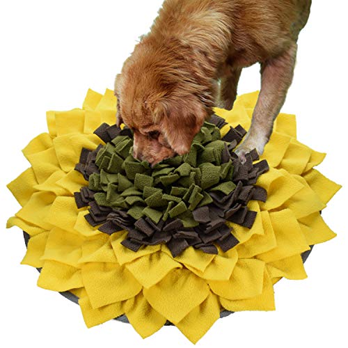 Liakk Snuffle Mat for Dogs, Dog Feeding Mat, Dog Puzzle Toys, for Encourgaing Natural Foraging Skills for Cats Dogs (Sunflower)