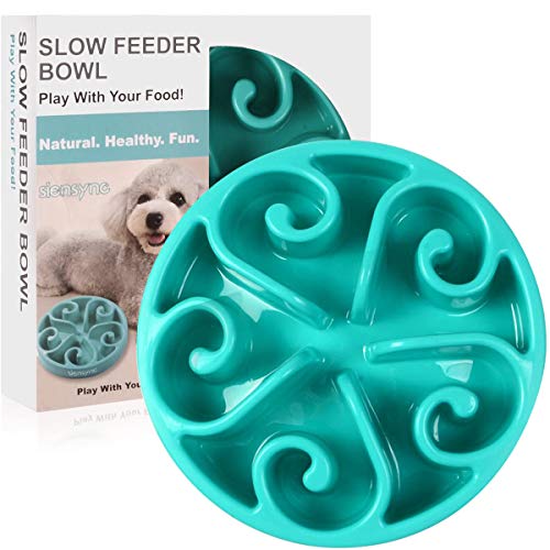 ZNFSZ Slow Feeder Dog Bowl, Non Slip Puzzle Bowl Fun Feeder Interactive Bloat Stop Dog Bowl, Eco-Friendly Non Toxic Bamboo Fiber Slow Feed Dog Bowl for Large Medium Small Dogs