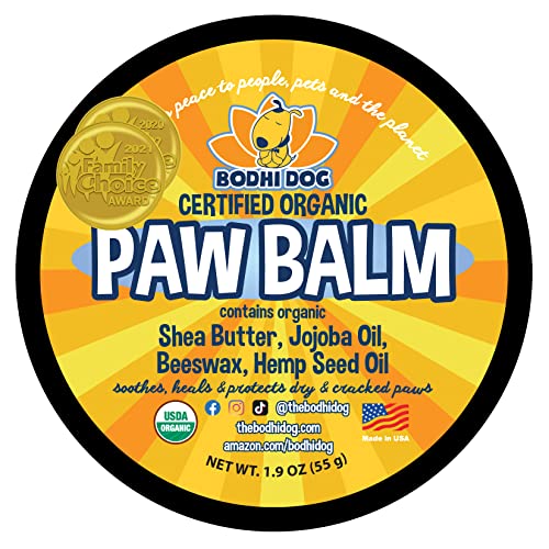 Organic Paw Balm for Dogs & Cats | Natural Soothing & Healing for Dry Cracking Rough Pet Skin | Protect & Restore Cracked and Chapped Dog Paws & Pads | Better Than Paw Wax 2oz