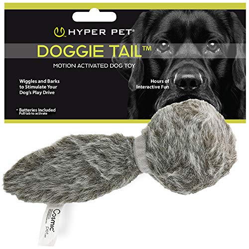 Hyper Pet Doggie Tail Interactive Plush (Wiggles, Vibrates, and Barks – Dog Toys for Boredom and Stimulating Play)