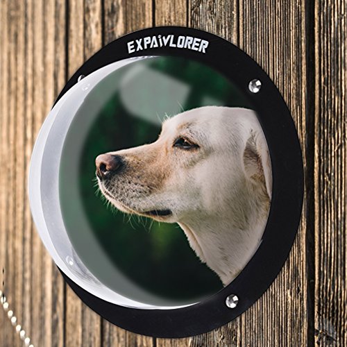EXPAWLORER Dog Fence Window - Durable Clear Acrylic Dome Dog Window for Fence Pet Bubble Window for Backyard Fence & Kennel, Reduce Barking, Necessary Hardware and Instruction Manual Included