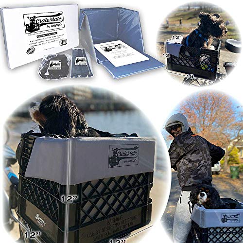RuffLyfe DIY Crate Conversion/Bike Dog Carrier Package (Crate NOT Included) Padded Liner is 2 Sizes in One + 4 Point Safety Harness & Crate Fasteners Holds Pets 20lb+ for Safe Pet Bicycle Travel