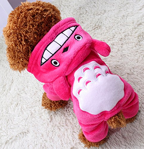 Xiaoyu Puppy Dog Pet Clothes Hoodie Warm Sweater Shirt Puppy Autumn Winter Coat Doggy Fashion Jumpsuit Apparel, Rose, L