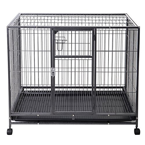 Goplus® 44''L x 29''W Metal Wire Pet Crate Dog Cat Cage Suitcase Exercise Playpen