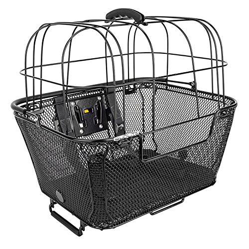 SUNLITE RackTop/Handlebar pet Friendly QR Basket, 15.7 x 16.9 x 12, Black