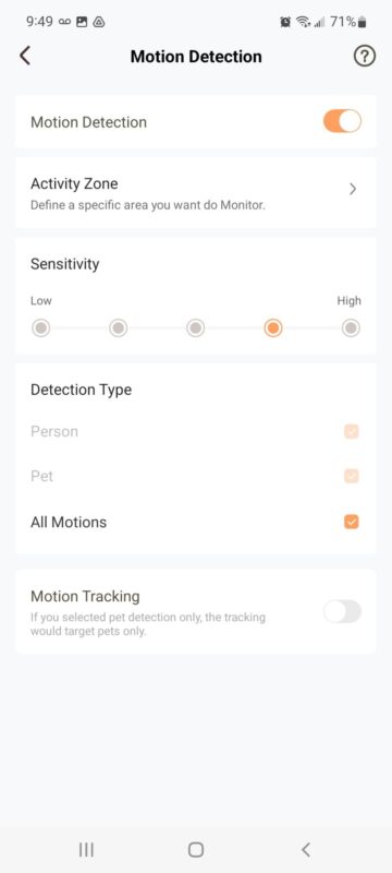 eufy motion detection