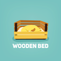 wooden bed small