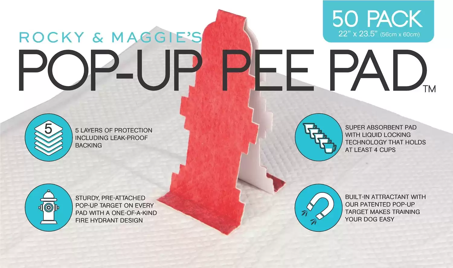 Rocky & Maggie's Pop-Up Dog Pee Pads